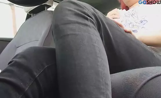 Teeny Ballerina Sneaker Masturbation in Auto
