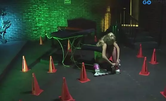 Slutty Blonde Rides Drunk Guy to Orgasm